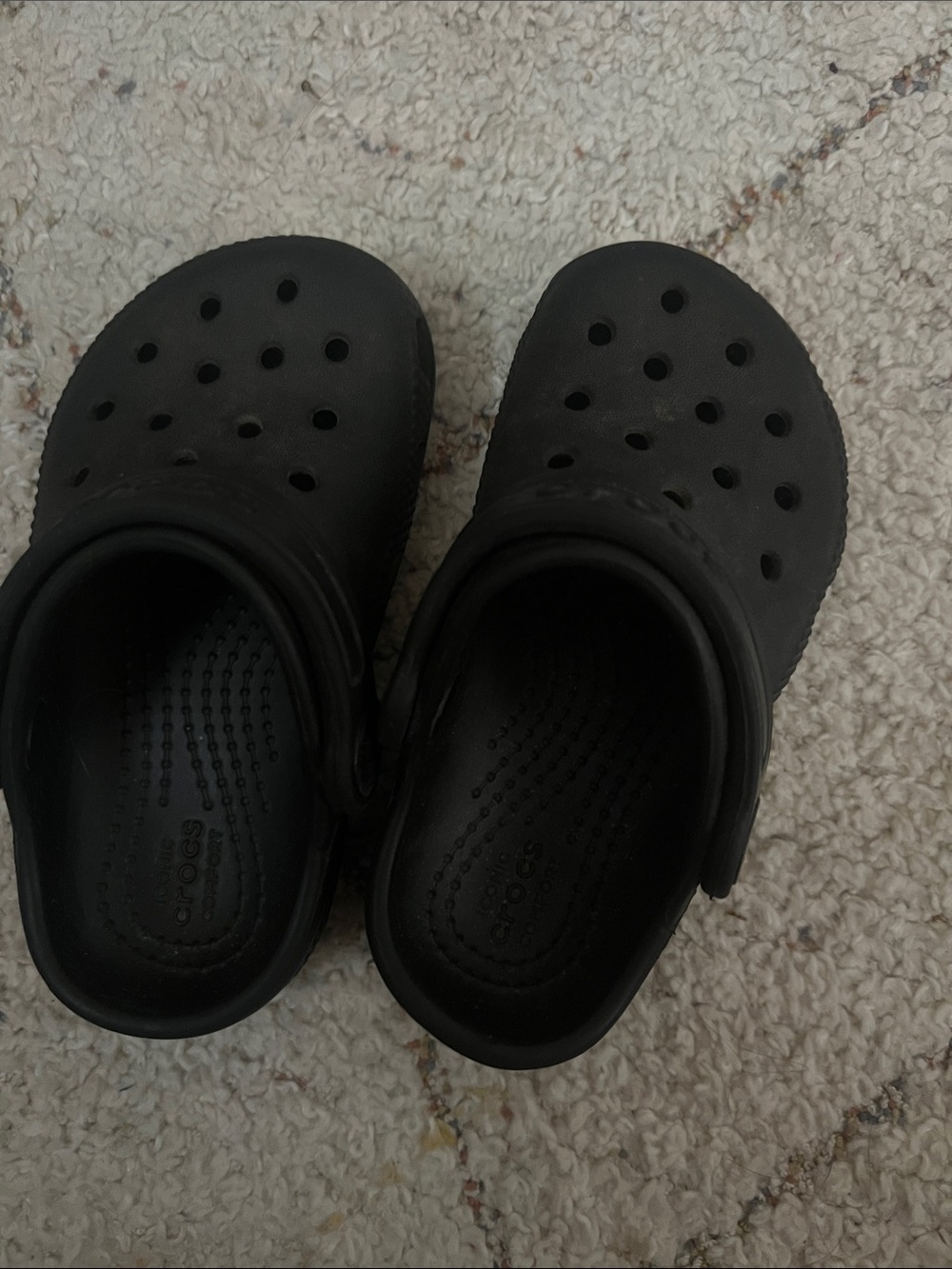 CROCS Kids Black Classic Clogs with Heel Strap